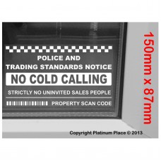 Inside Window Version-No Cold Callers,Salesman Calling Warning House Sticker-Self Adhesive Vinyl Sign 